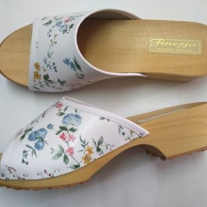 291 KLAPKI DREWNIAKI DAMSKIE SKÓRA NATURALNA