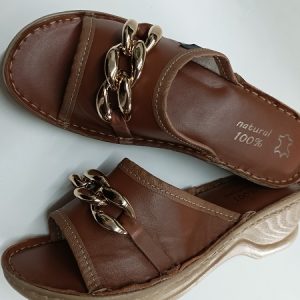 109 KLAPKI SKÓRZANE KOTURN SKÓRA NATURALNA