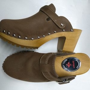 303 KLAPKI DREWNIAKI ELEGANCKIE BEŻ SŁUPEK