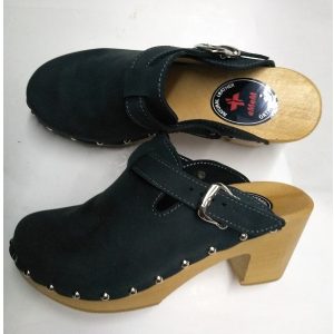 303 KLAPKI DREWNIAKI ELEGANCKIE GRAFIT SŁUPEK