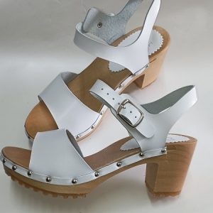 329 Drewniaki Sandały Damskie Skórzane Skóra Naturalna