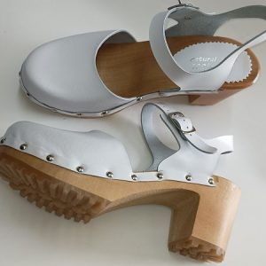 330 Drewniaki Sandały Damskie Skórzane Skóra Naturalna