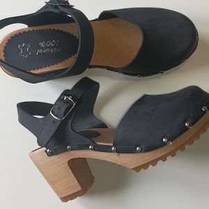 329 Drewniaki Sandały Damskie Skórzane Skóra Naturalna